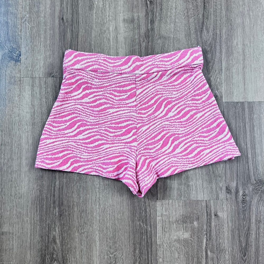 ZARA Pink Zebra Print Shorts Sz L - Picture 5 of 8